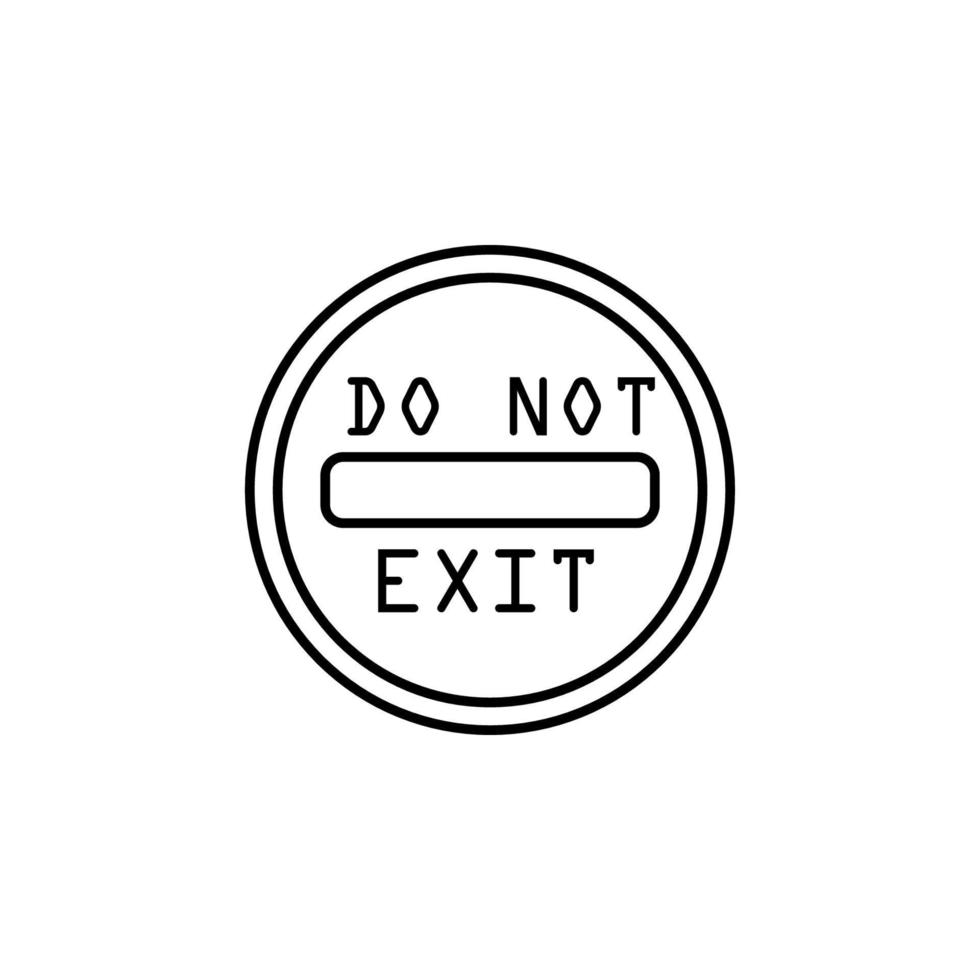 road sign no exit vector icon illustration