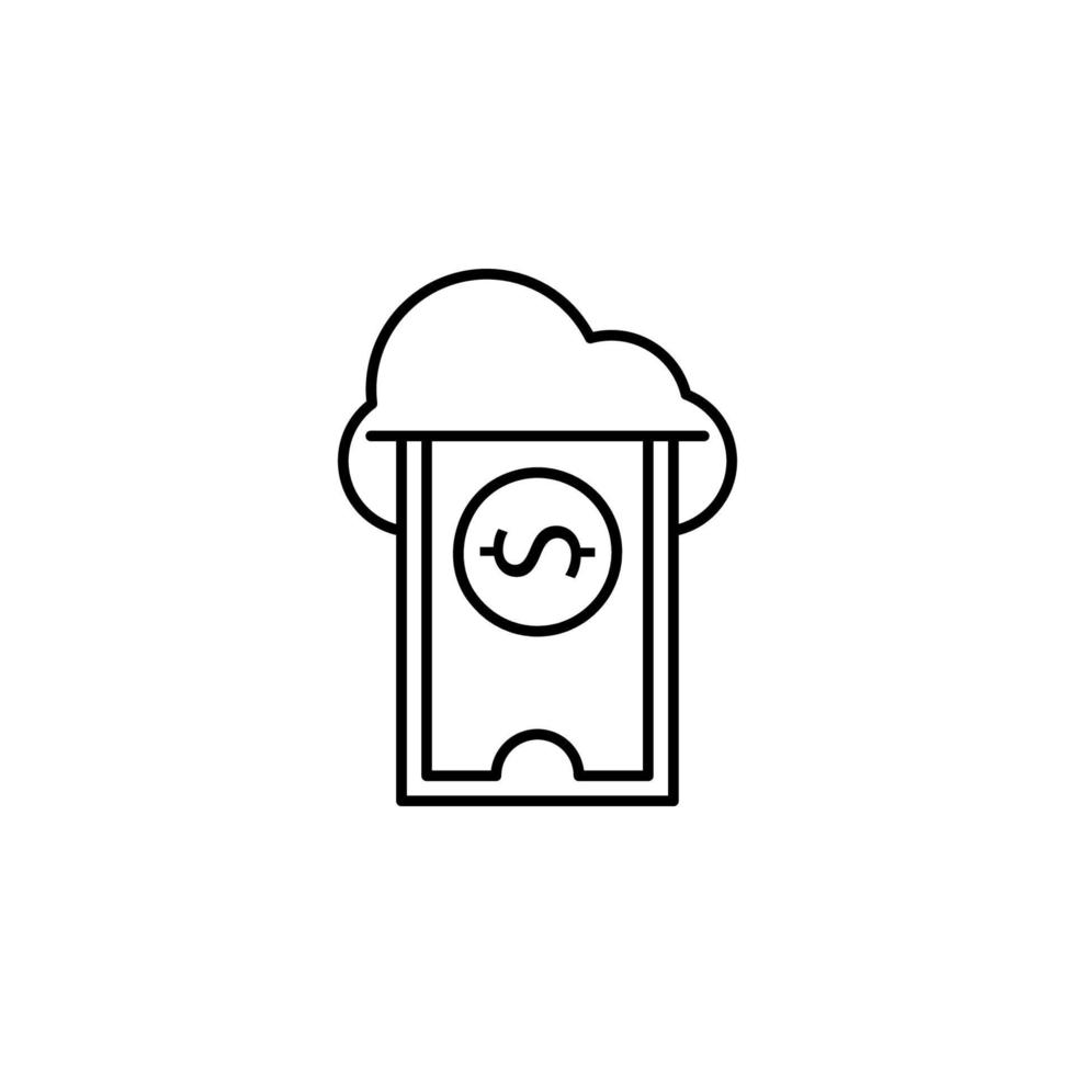 cloud storage payment vector icon illustration