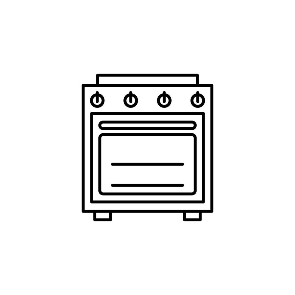 burner oven, cooking range, gas range stove vector icon illustration