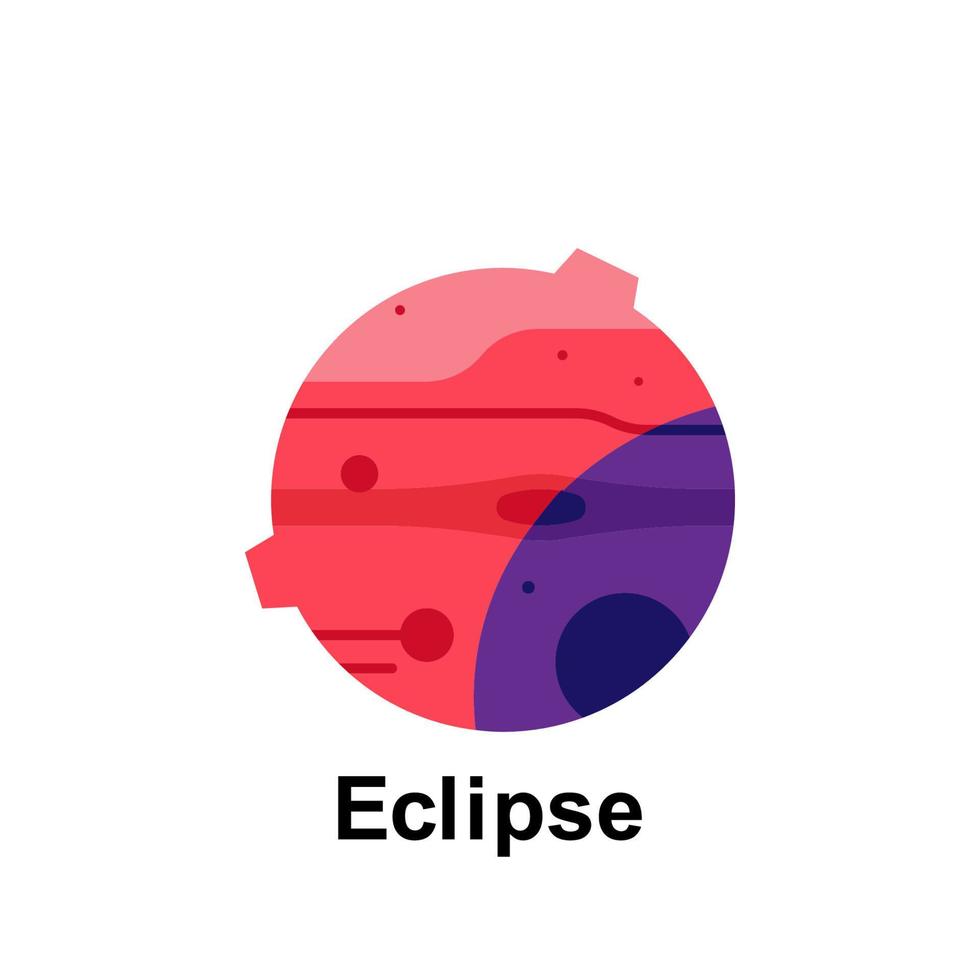 espacio, eclipse color vector icono ilustración