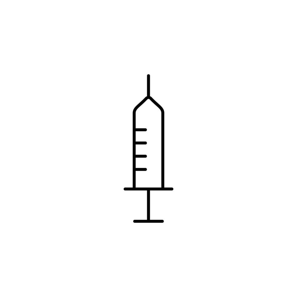 syringe line vector icon illustration