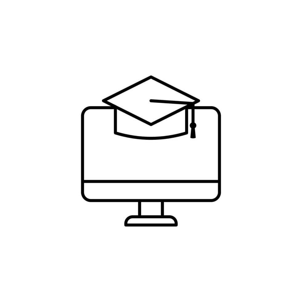 computer, education, elearning vector icon illustration