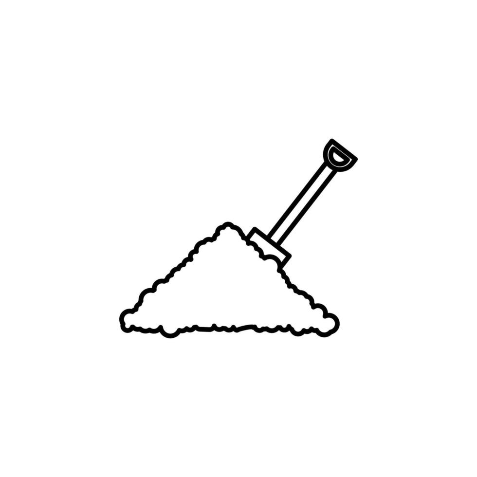 handful of sand shovel concept line vector icon illustration