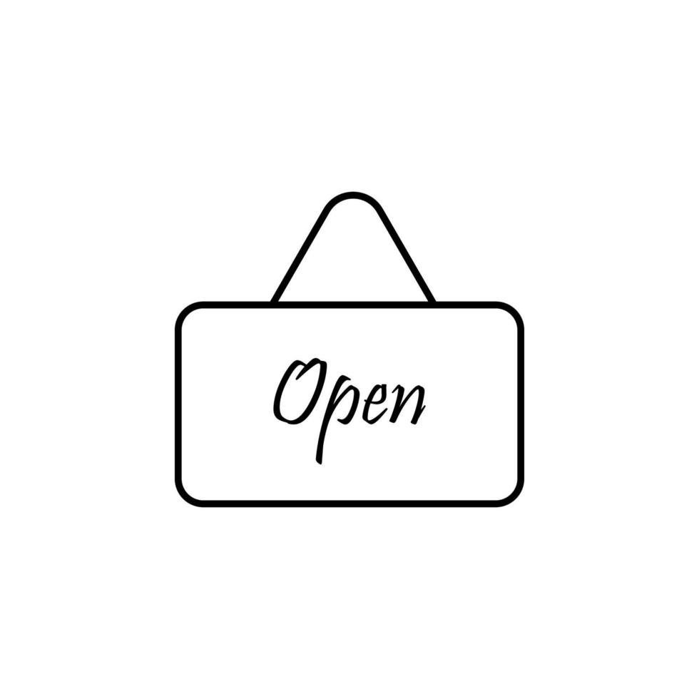 door sign open vector icon illustration