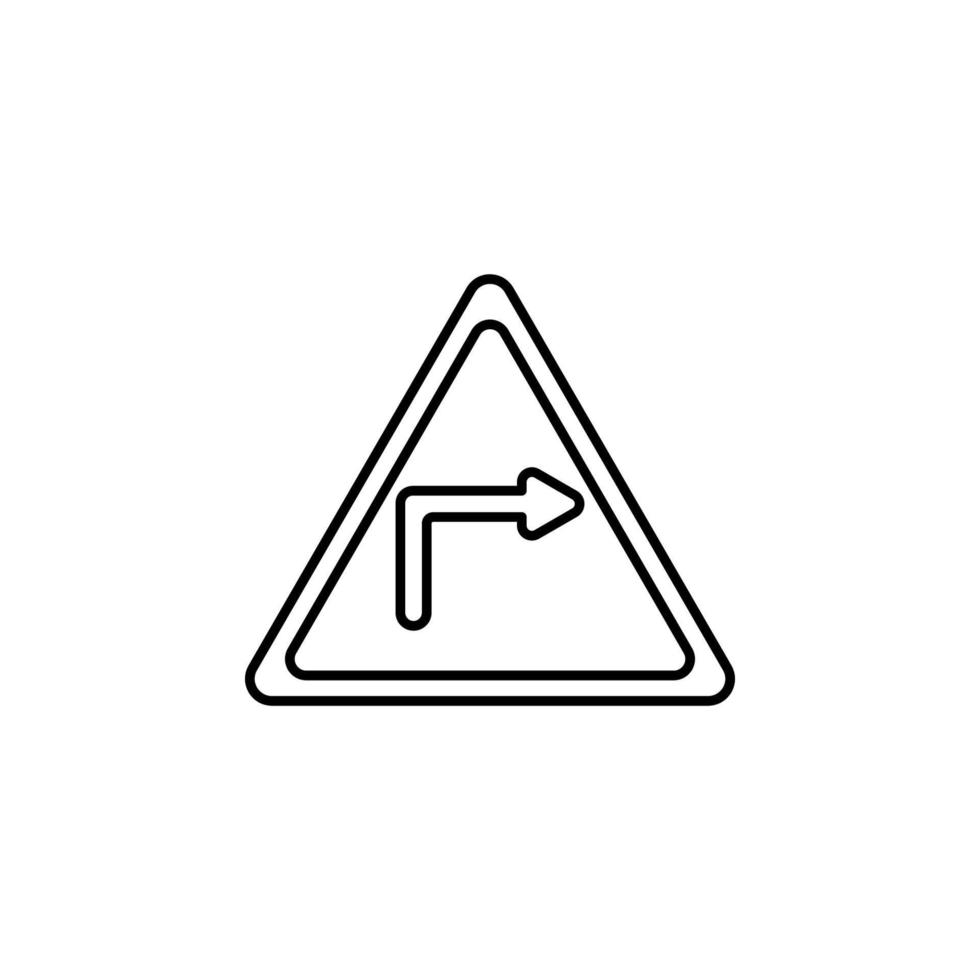 road sign on the right vector icon illustration