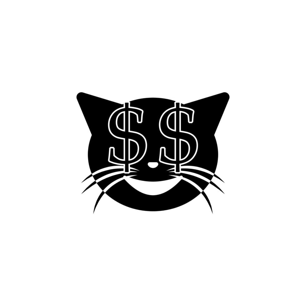 amante de dinero gato vector icono ilustración