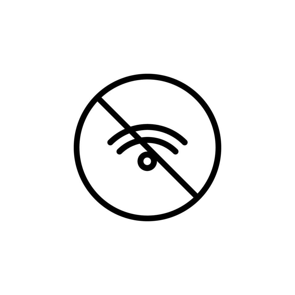 prohibition of wi-fi vector icon illustration