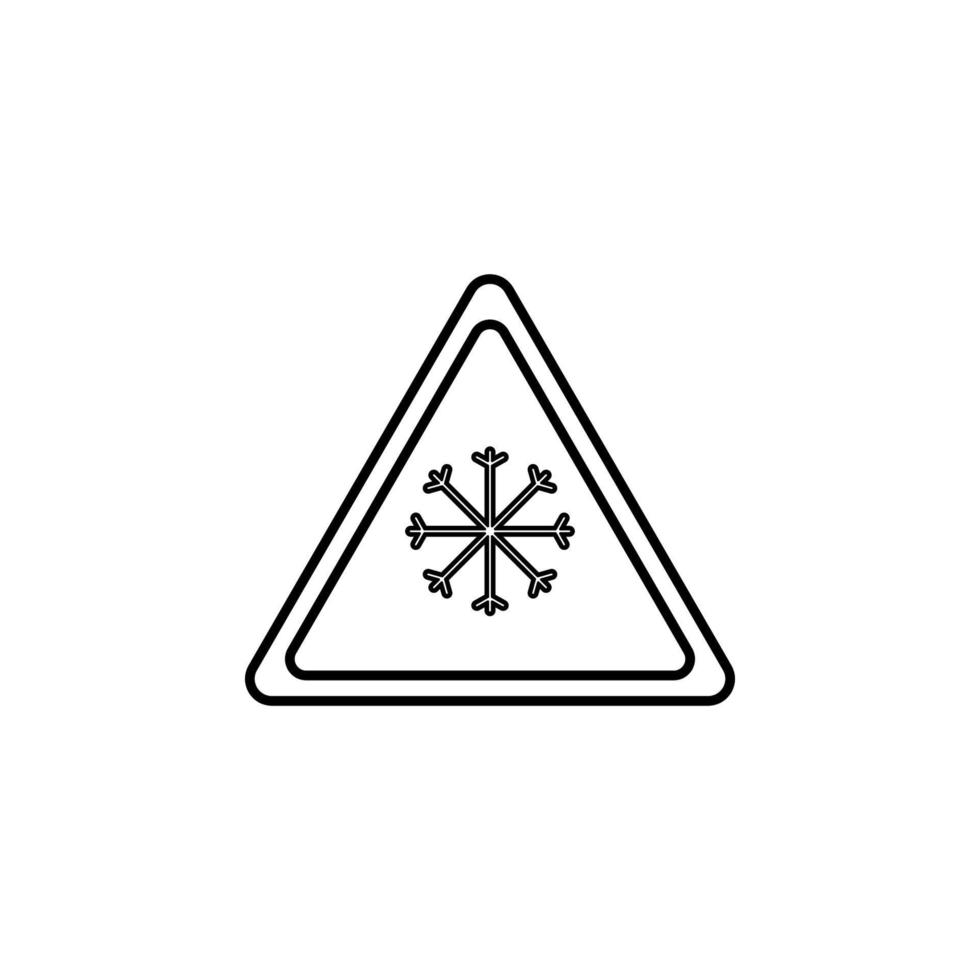 road sign snowflake vector icon illustration