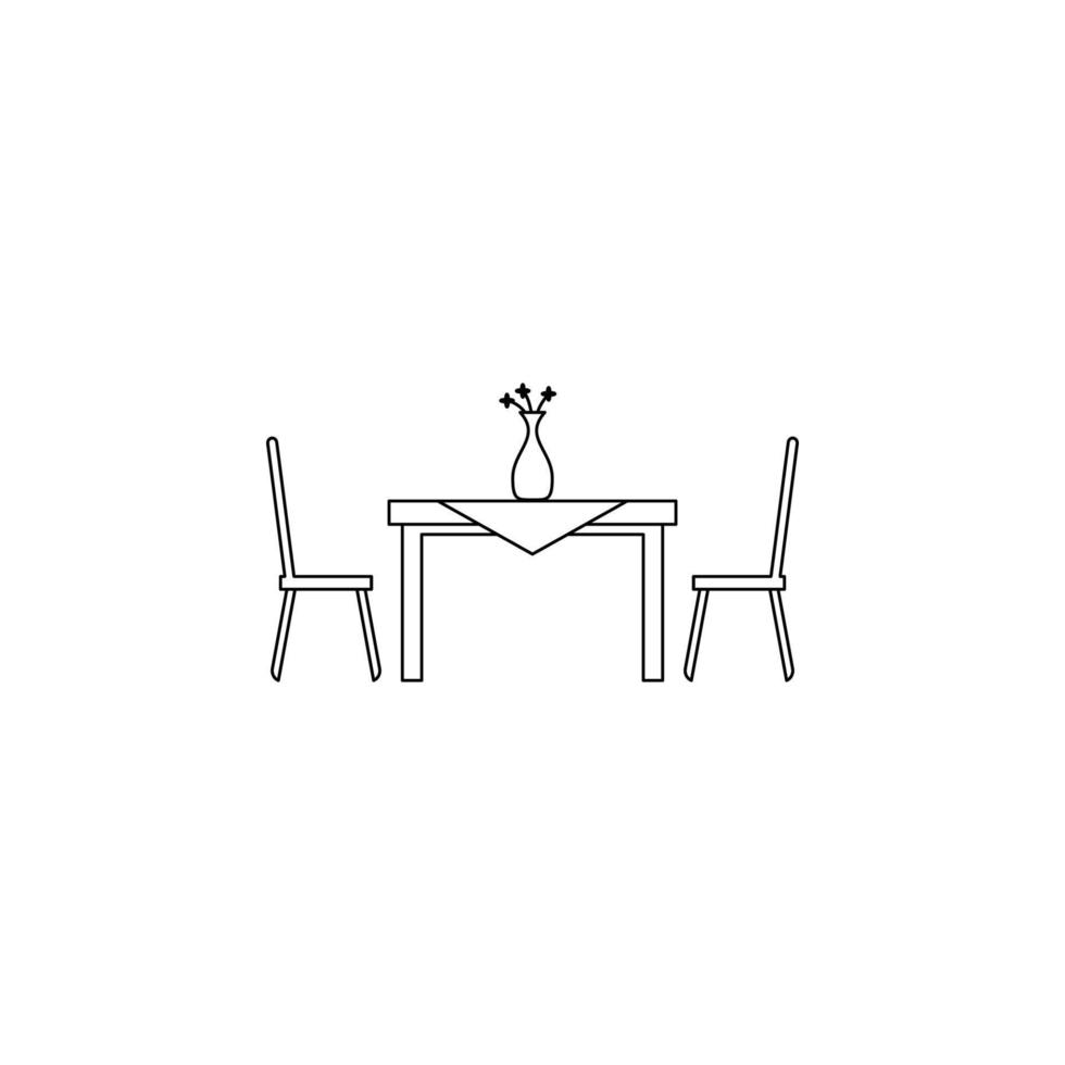 table and chairs vector icon illustration 23199821 Vector Art at Vecteezy