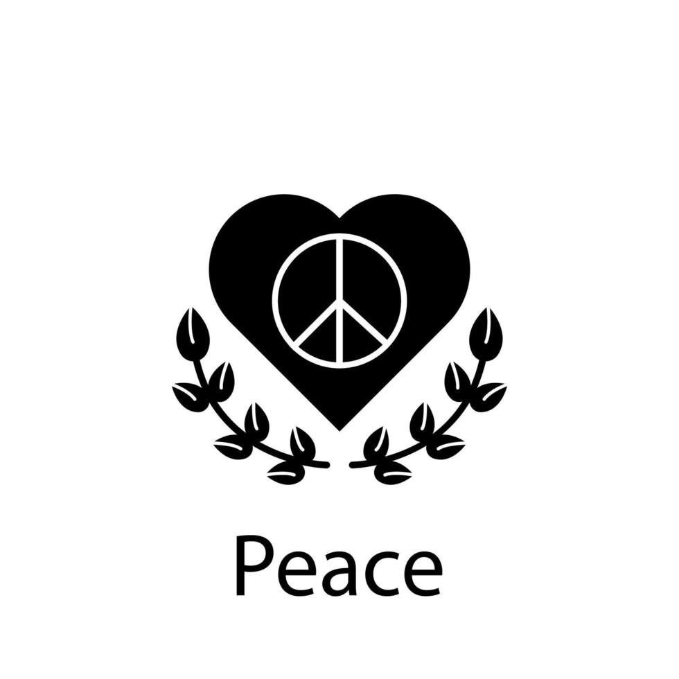 heart, peace, flower vector icon illustration