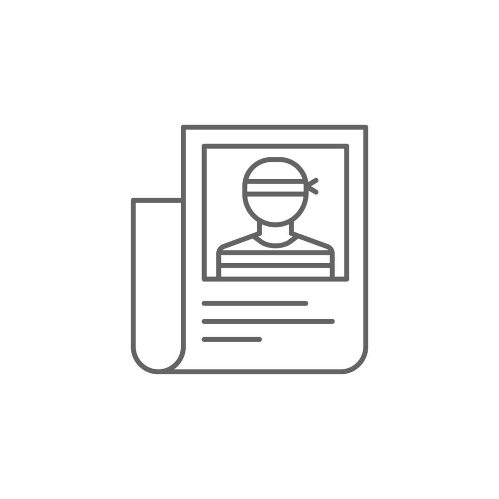 Bandit, document vector icon illustration