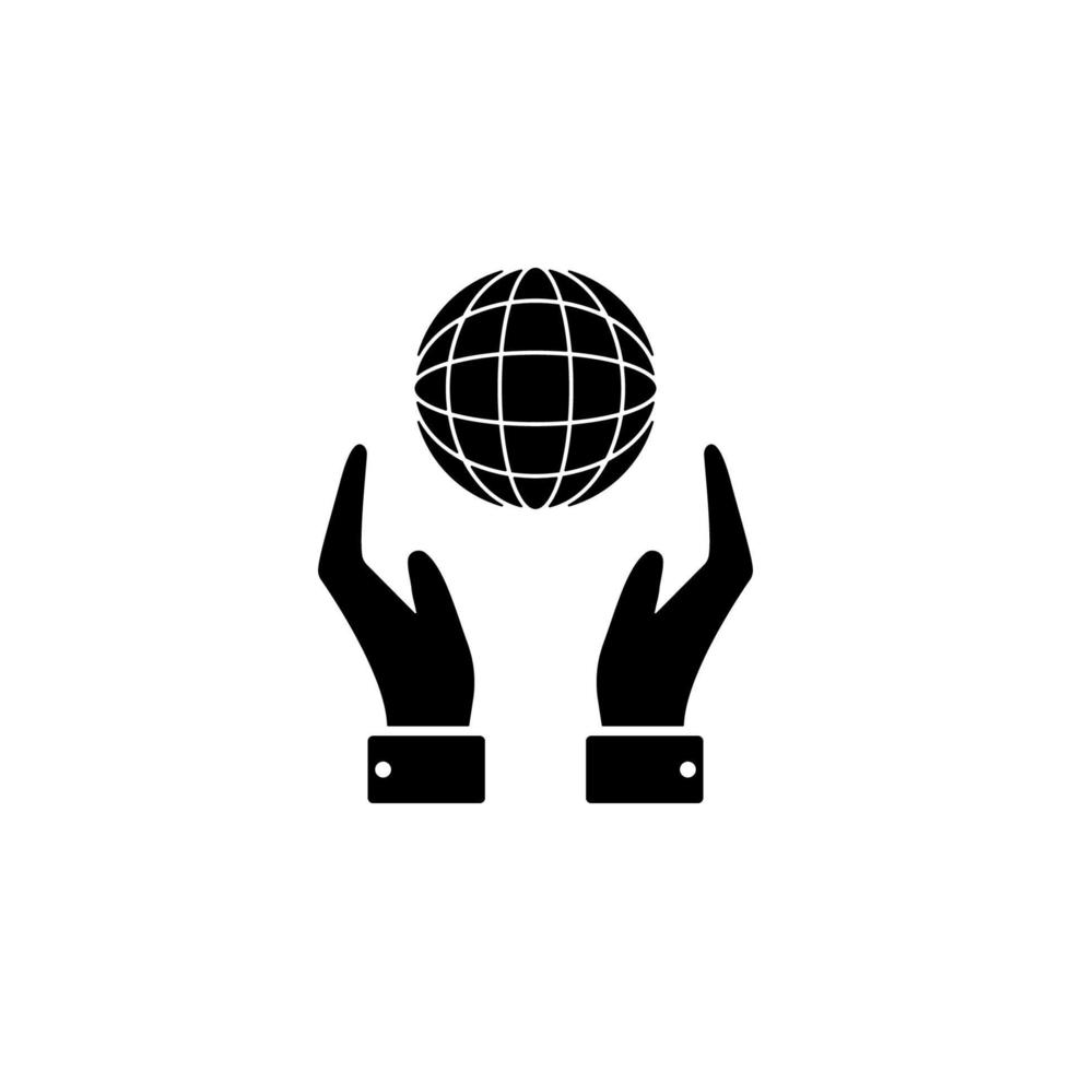 hands guard earth vector icon illustration