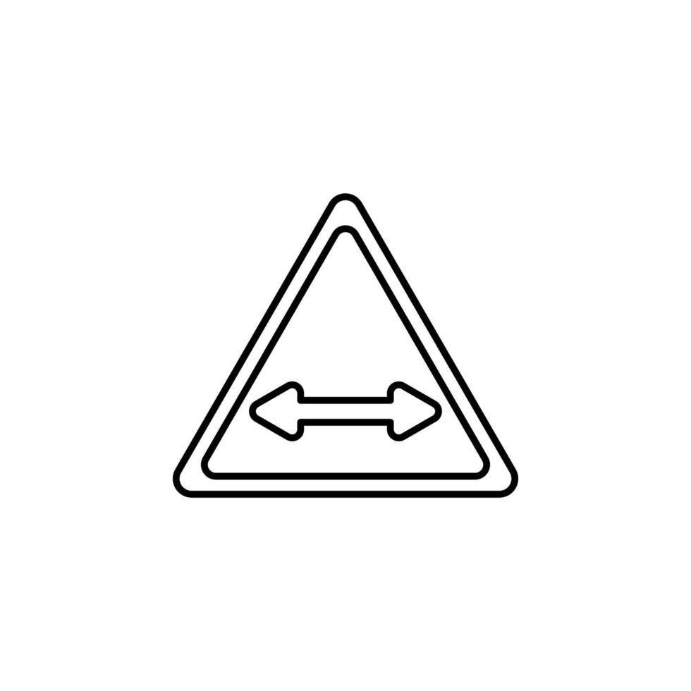 traffic sign traffic in both directions vector icon illustration