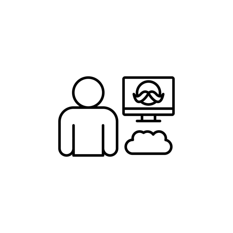 Man, disguise, cloud vector icon illustration