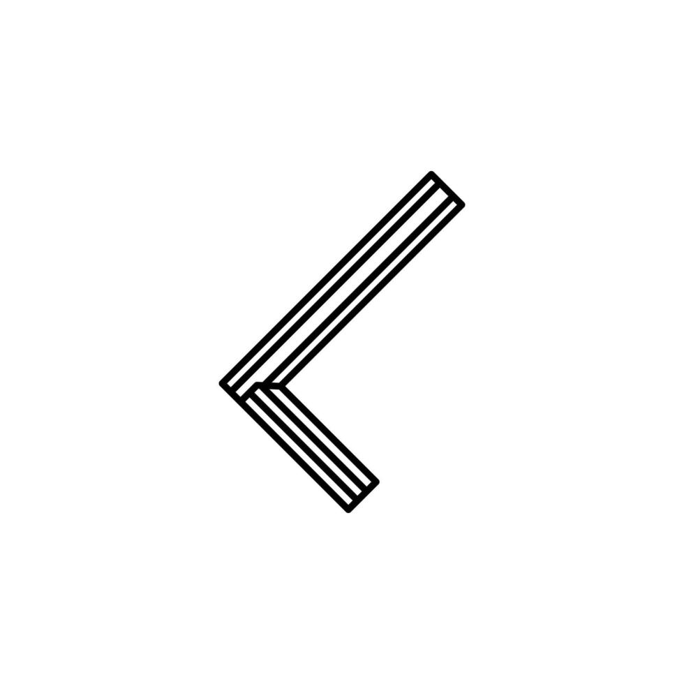 triangular ruler concept line vector icon illustration