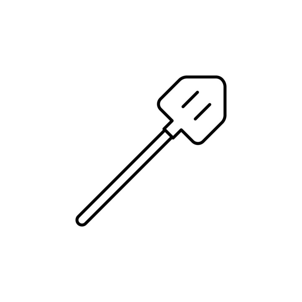shovel line vector icon illustration