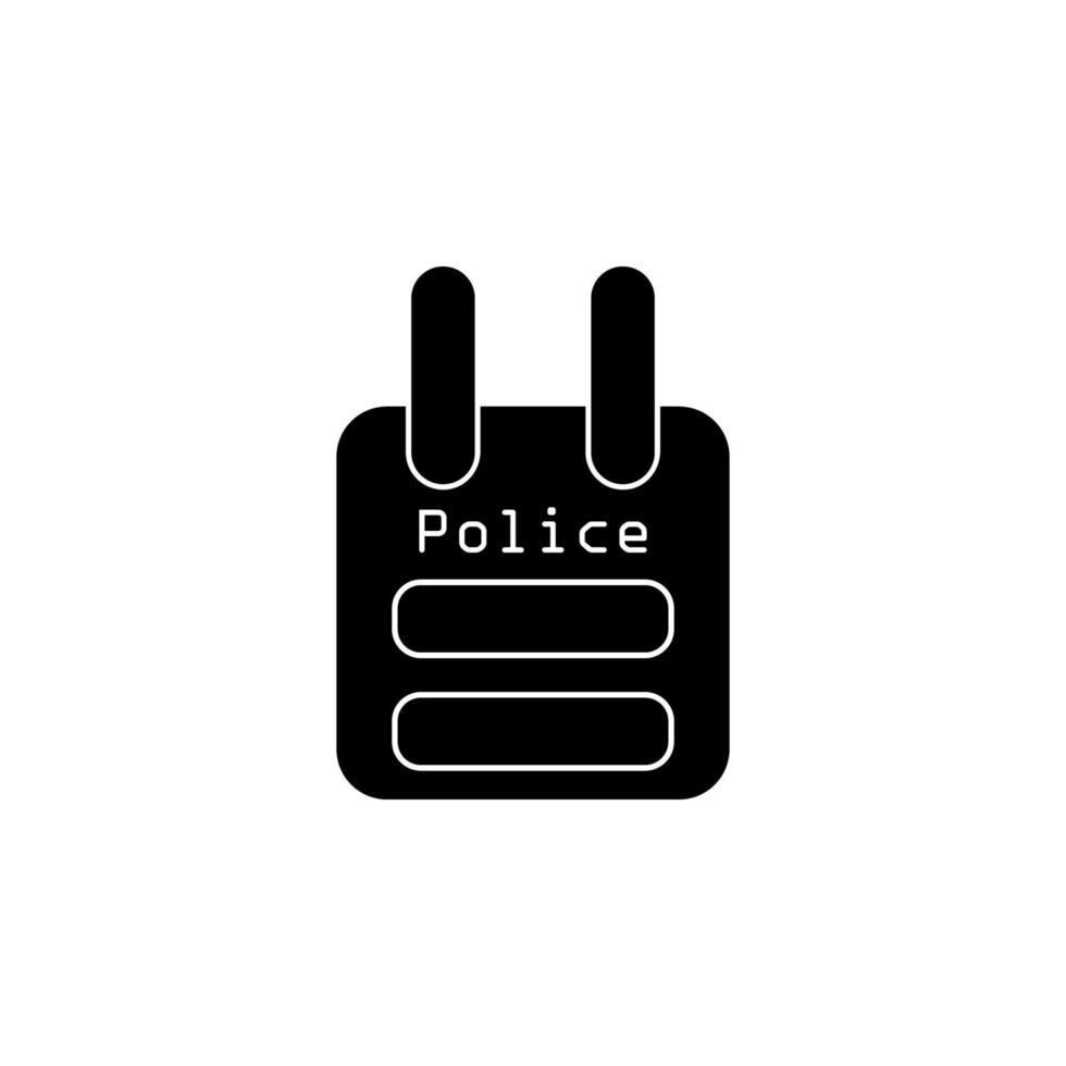 police bulletproof vest vector icon illustration