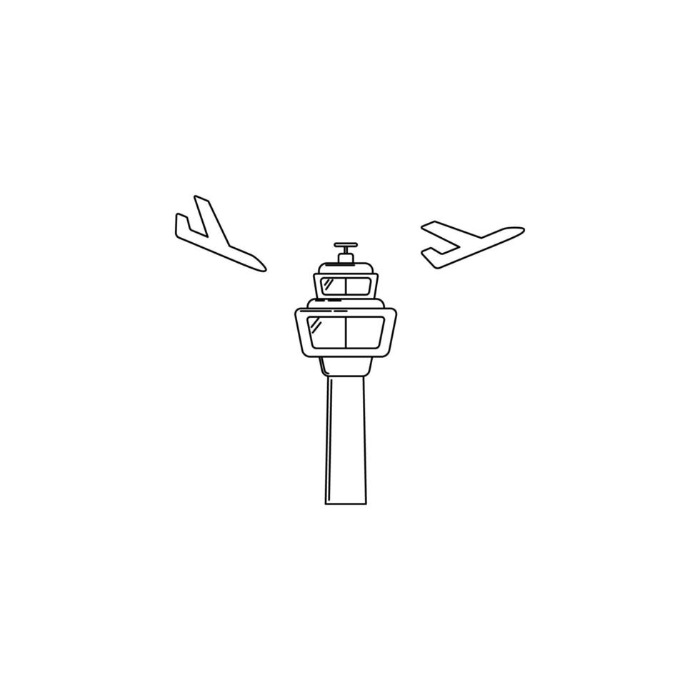 aeropuerto torre vector icono ilustración