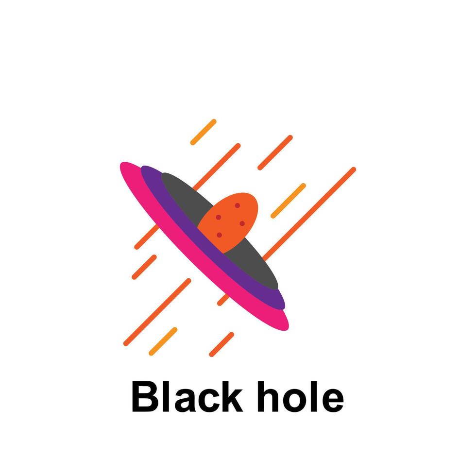 Space, black hole color vector icon illustration