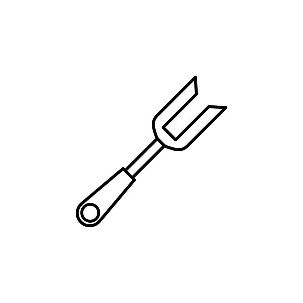 carving fork, cookware, cutlery, fork for meat vector icon illustration