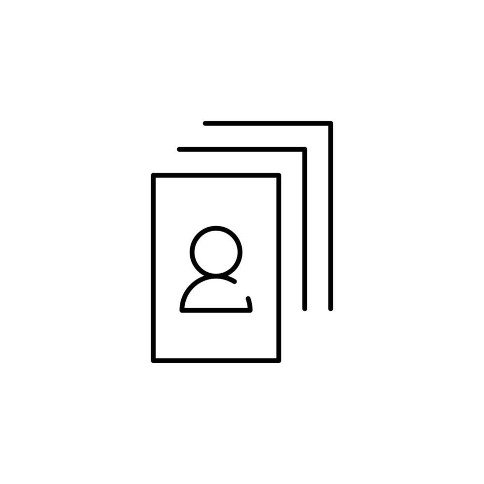 profile, person, identity vector icon illustration