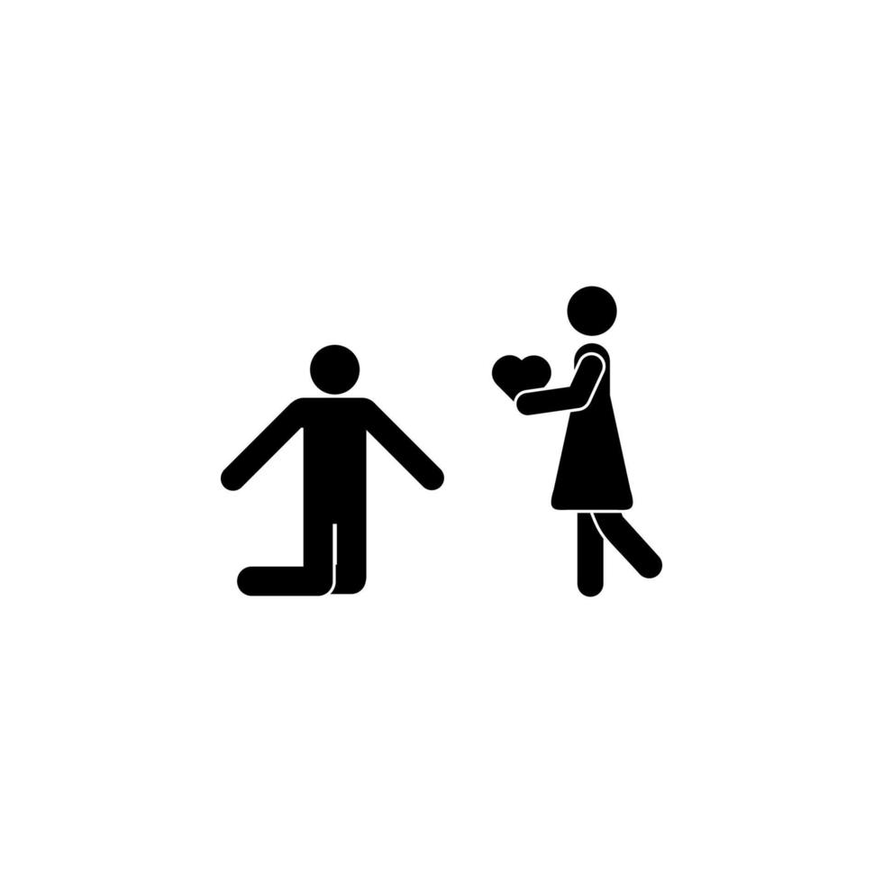 the guy on his knees admits love vector icon illustration