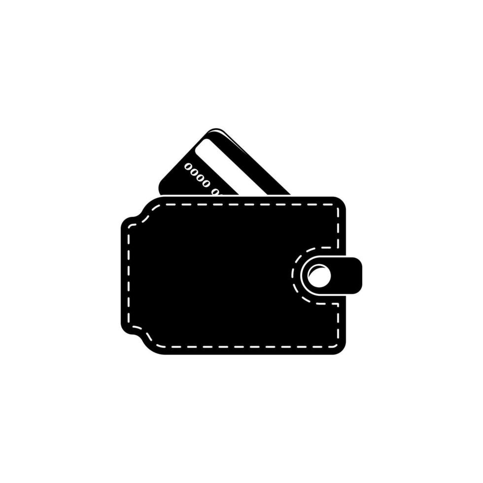 a wallet with a credit card vector icon illustration