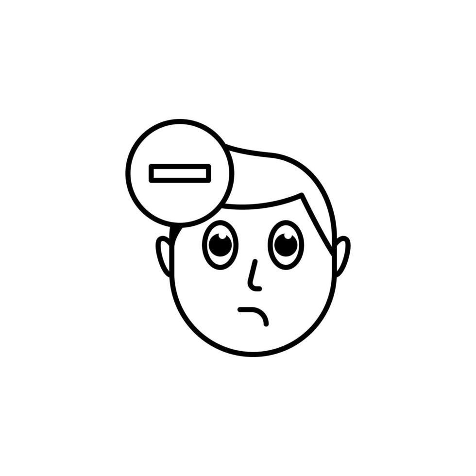 human face character mind in delete vector icon illustration