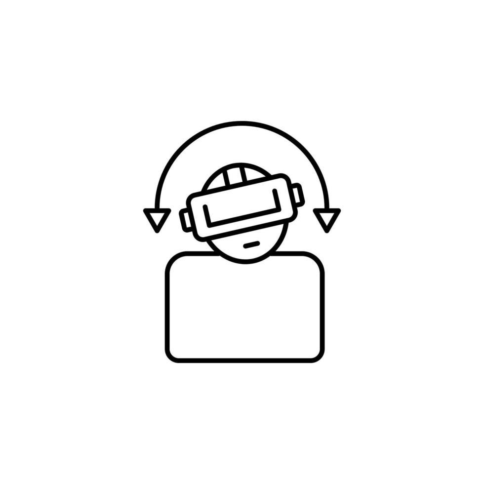 a man in virtual reality glasses vector icon illustration