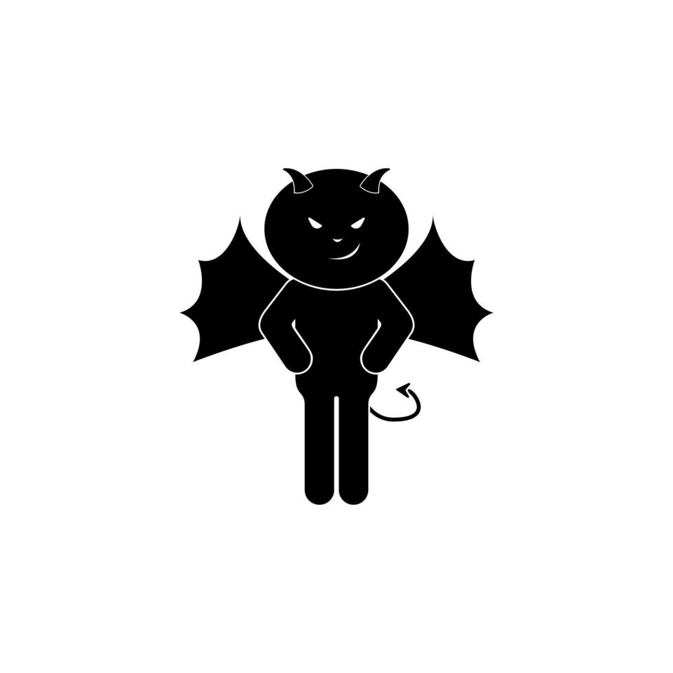 cute demon vector icon illustration