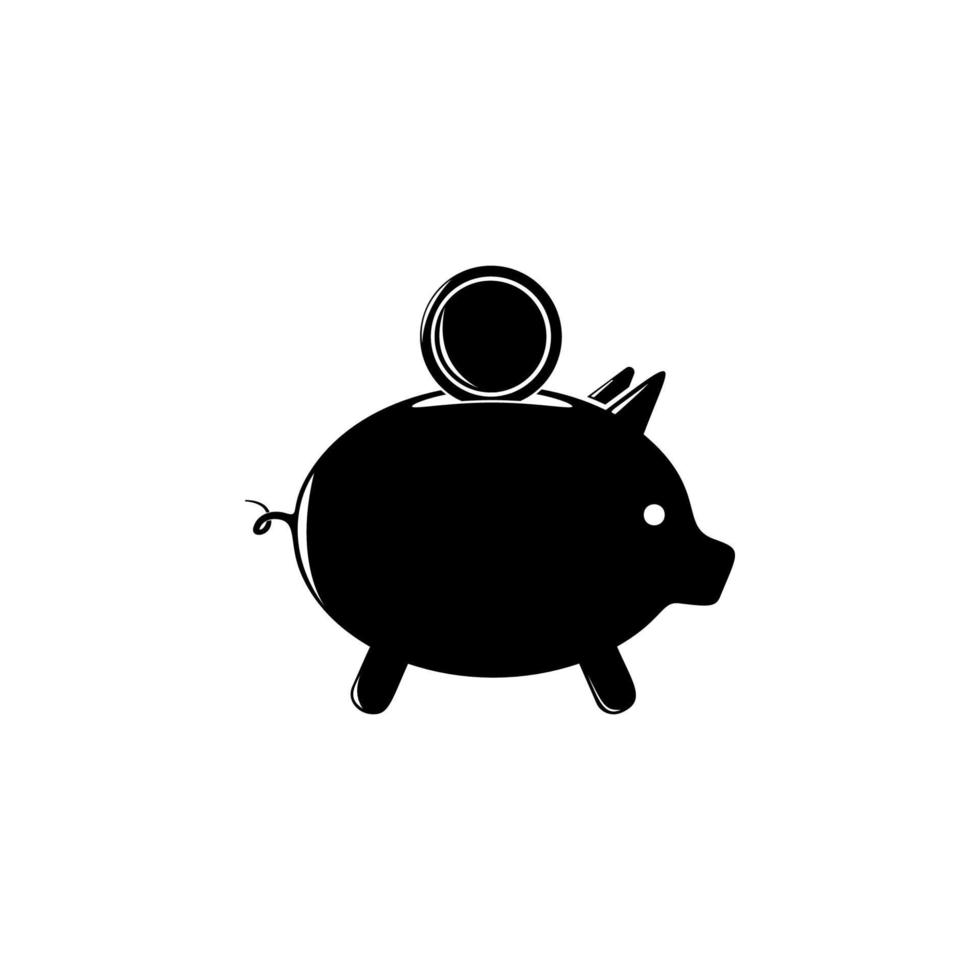 cerdito banco vector icono ilustración