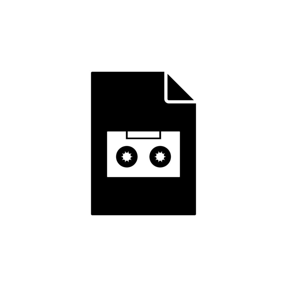 cassette on document vector icon illustration