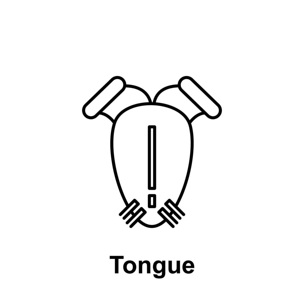 lengua, Organo vector icono ilustración