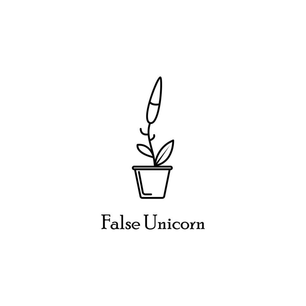 falso unicornio en maceta vector icono ilustración