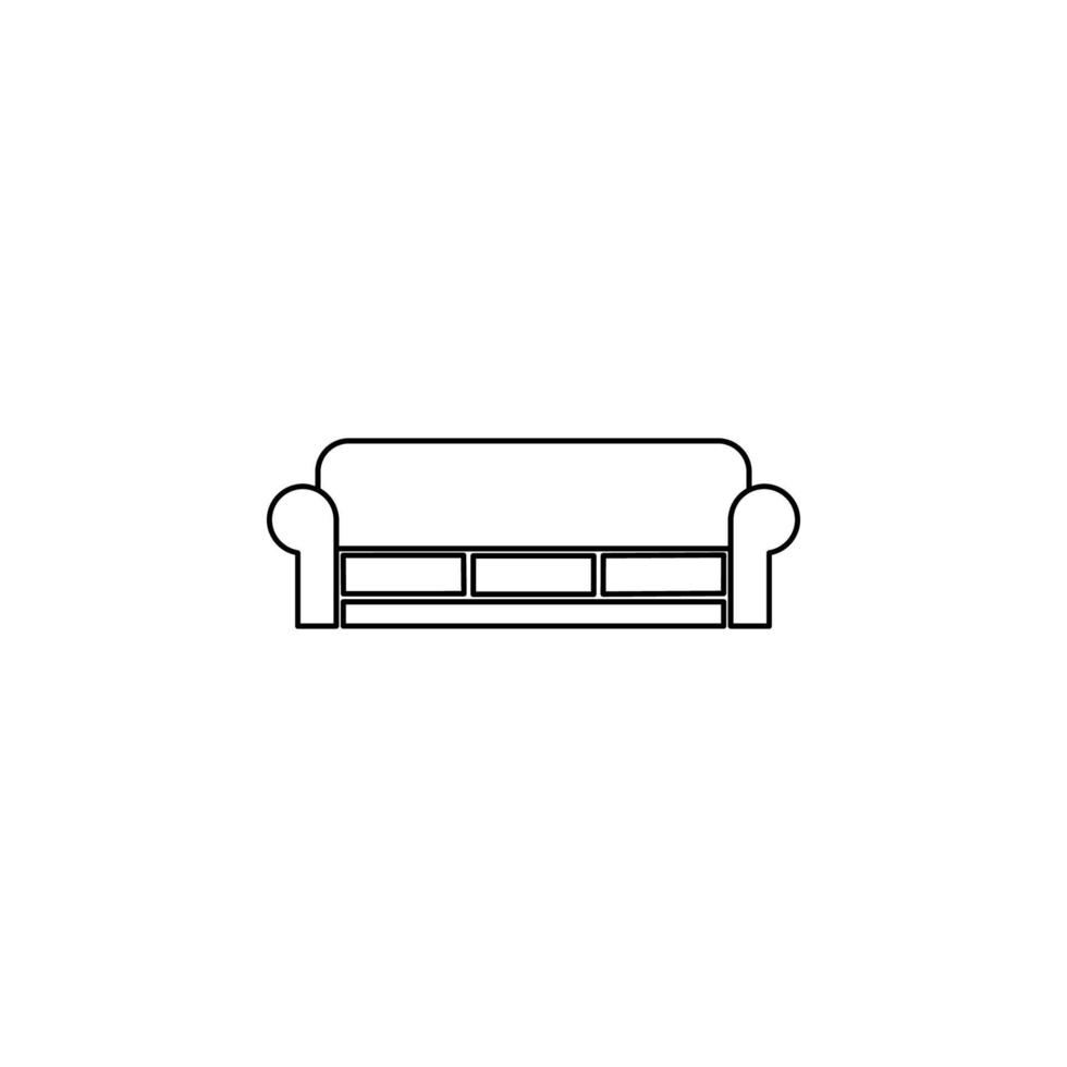 Tres asiento sofá vector icono ilustración