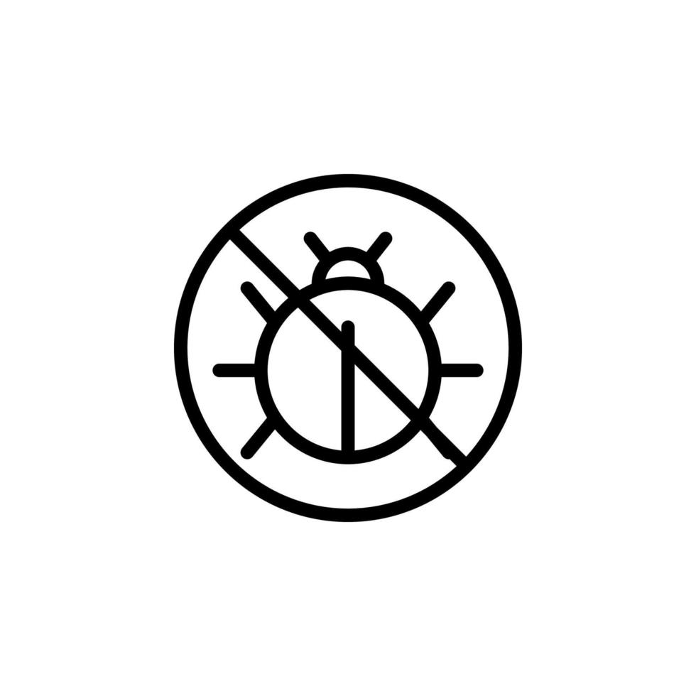 prohibition of a virus vector icon illustration