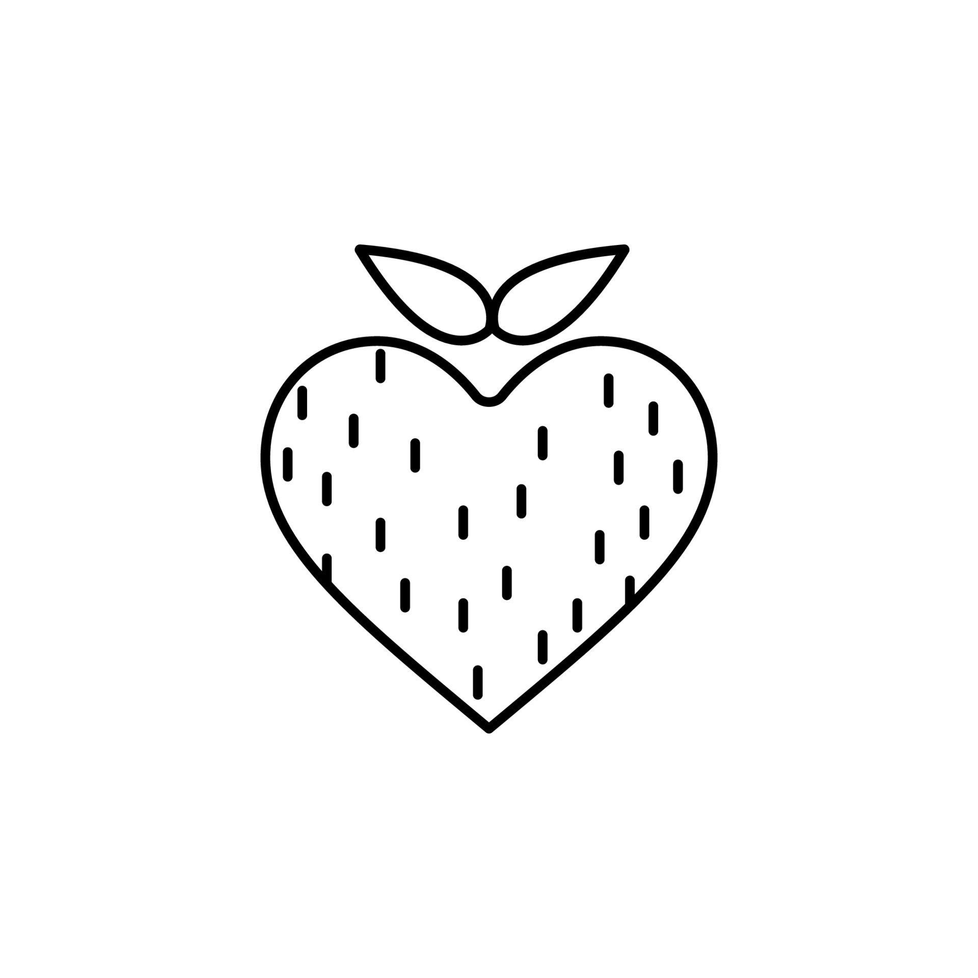 strawberry heart vector icon illustration 23201007 Vector Art at Vecteezy