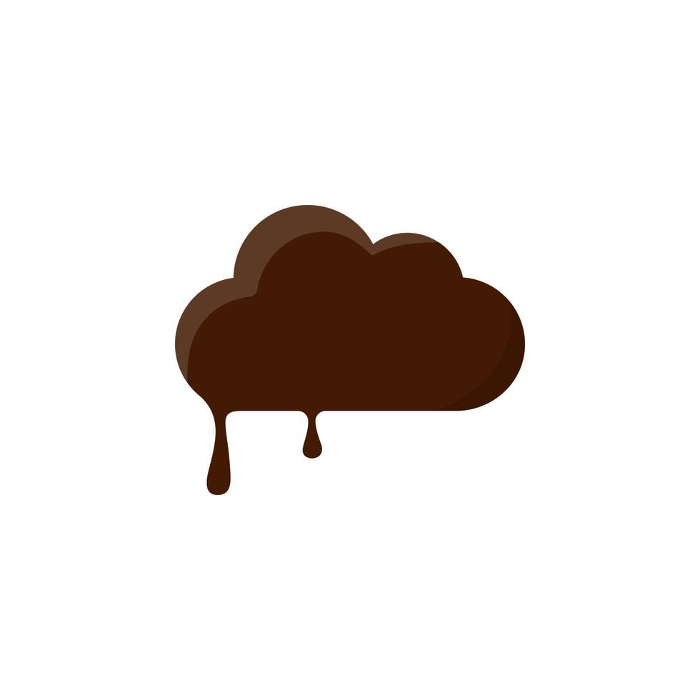 chocolate cloud colored vector icon illustration