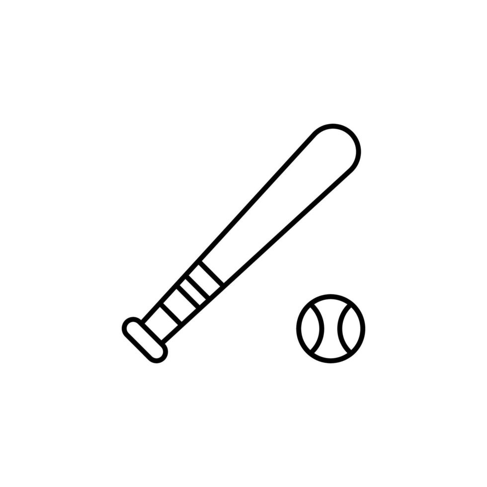 Baseball, bat and ball vector icon illustration