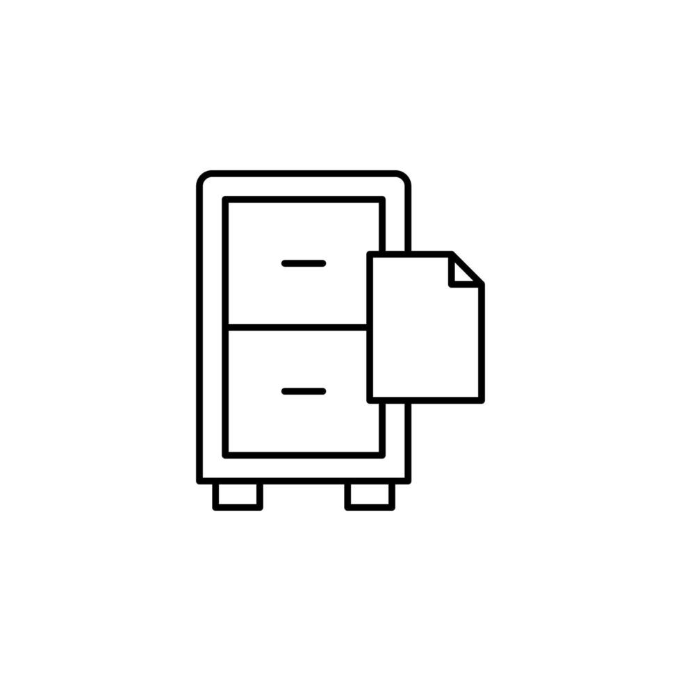 Office nightstand files vector icon illustration