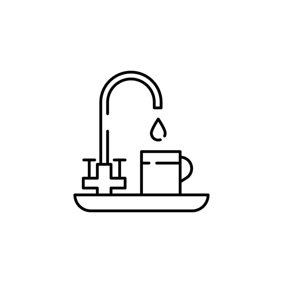 hot water, water flow vector icon illustration