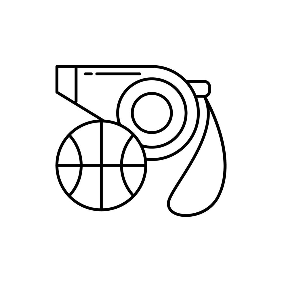 Whistle, ball vector icon illustration
