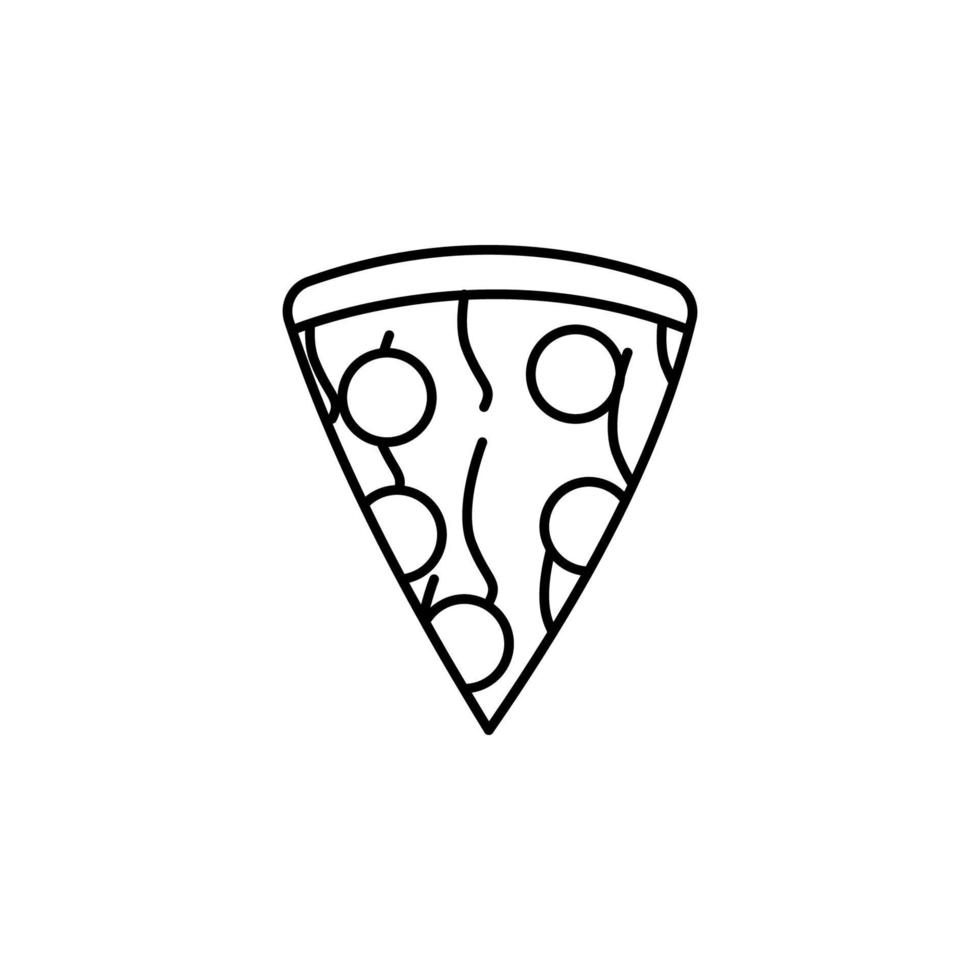 Pizza concepto línea vector icono ilustración