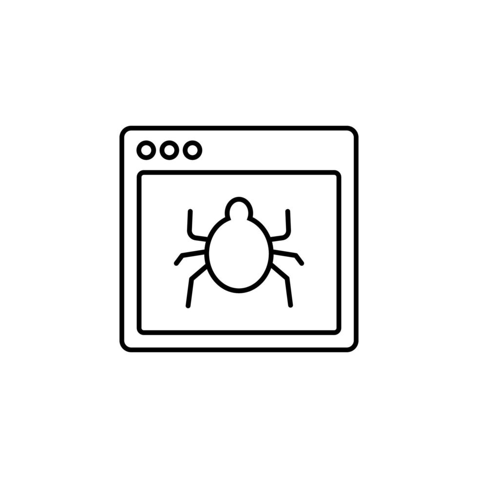 browser virus webpage vector icon illustration