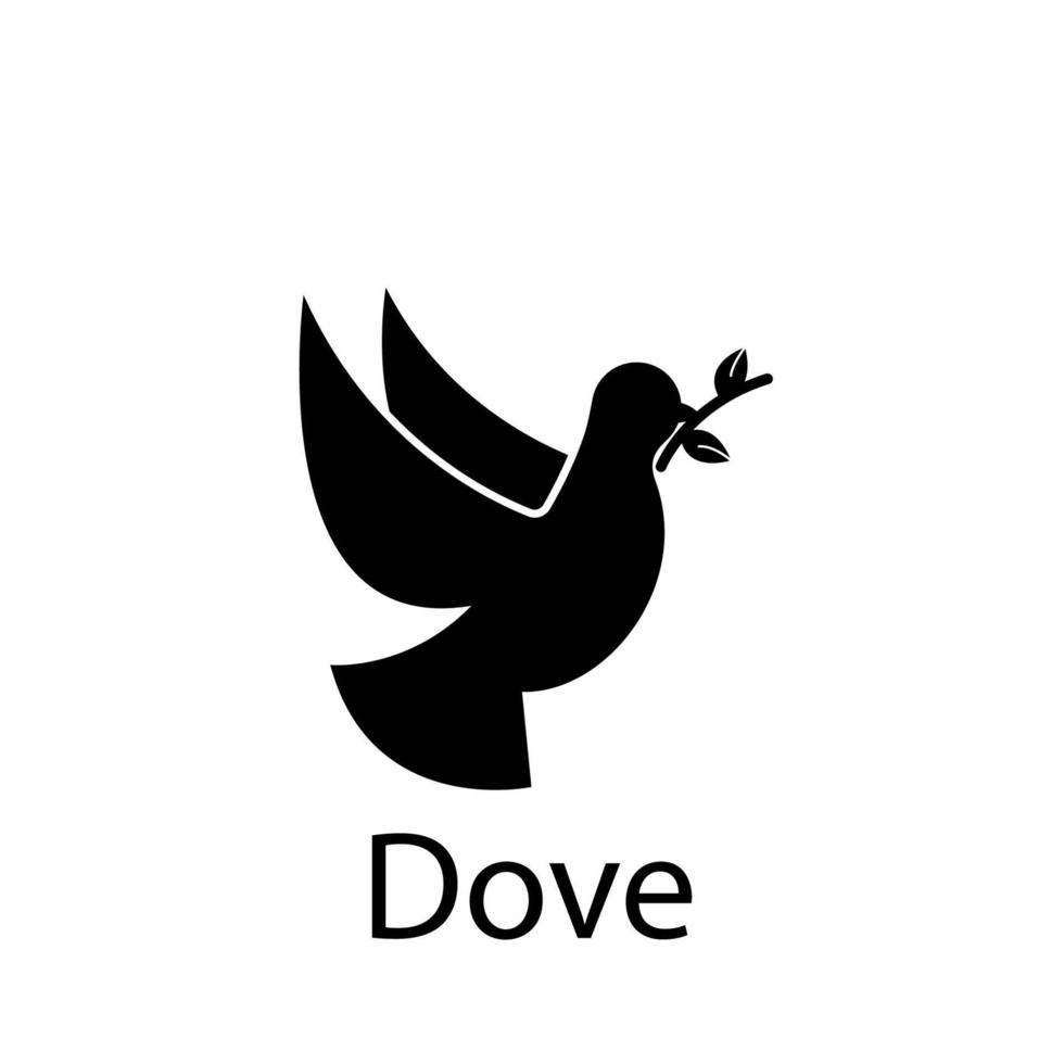 dove, flower vector icon illustration