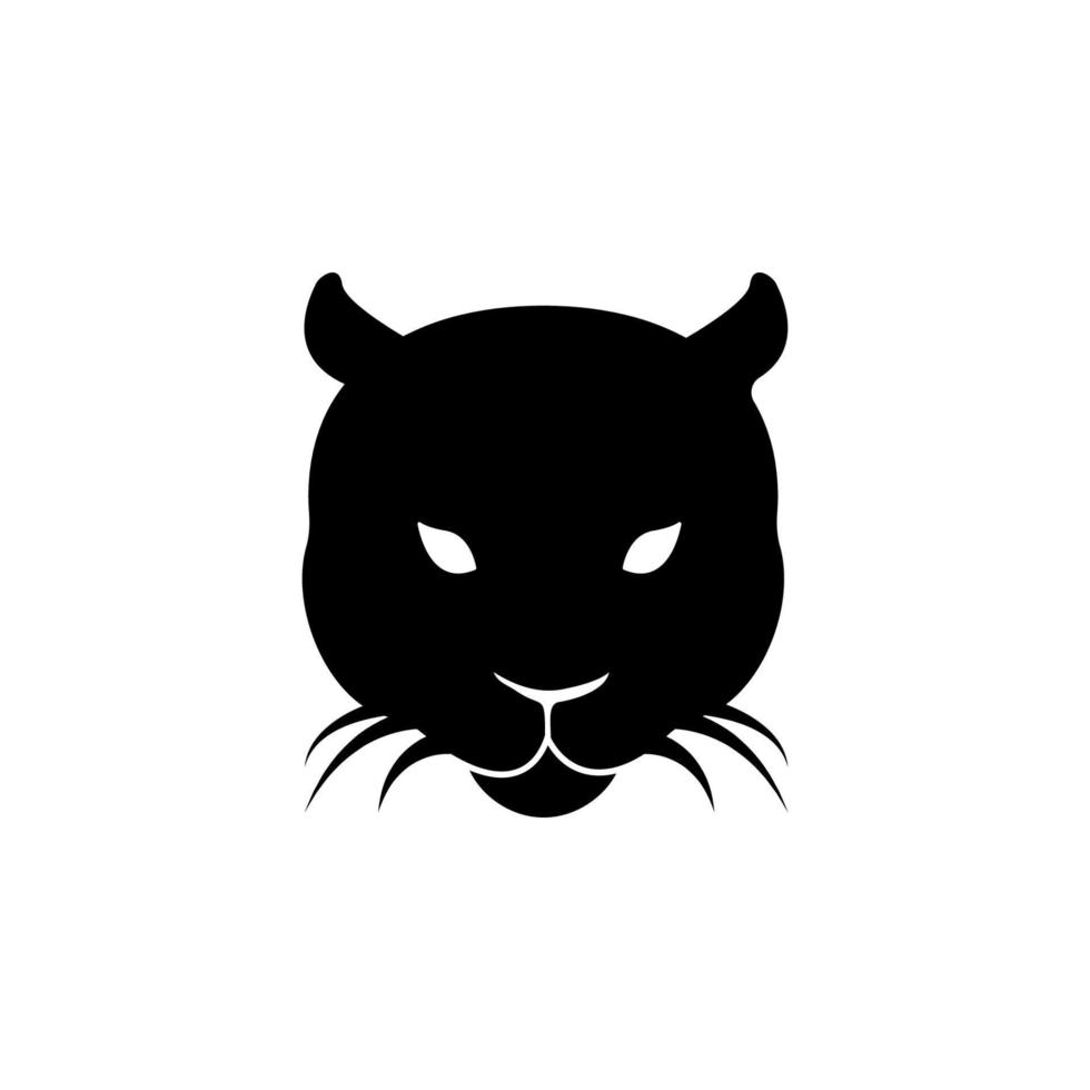 head of panther silhouette vector icon illustration