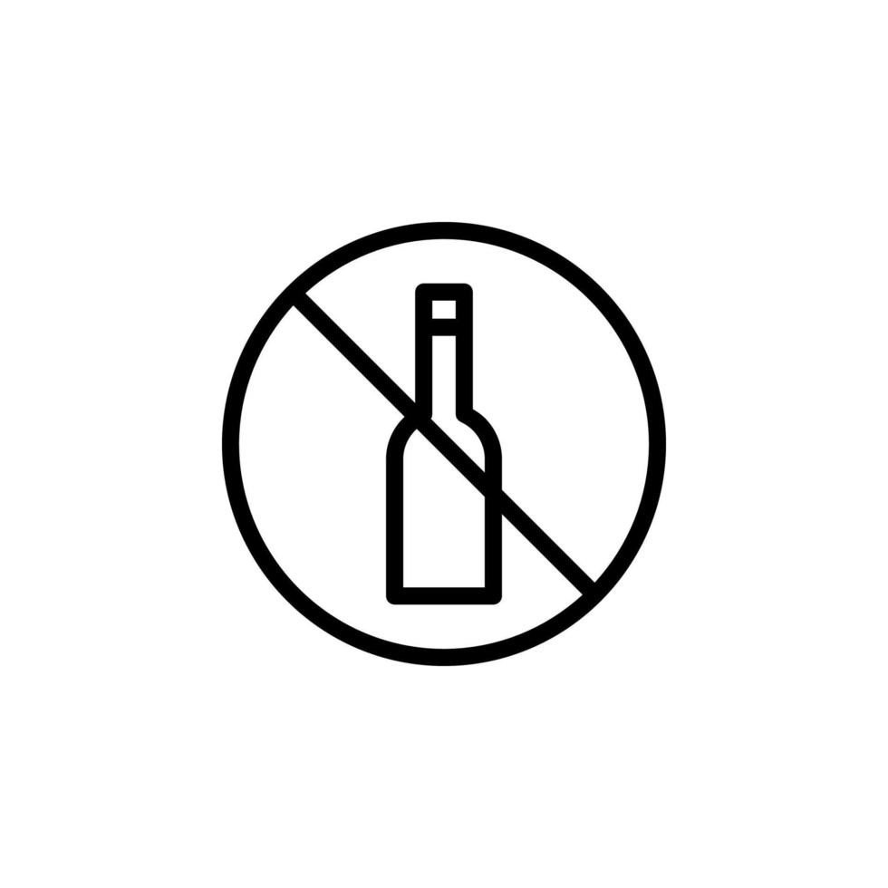 prohibición de champán vector icono ilustración