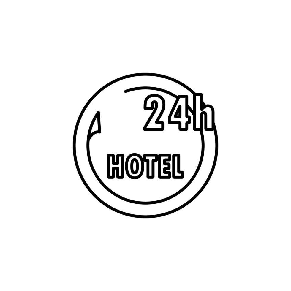 hotel logo 24 hours vector icon illustration