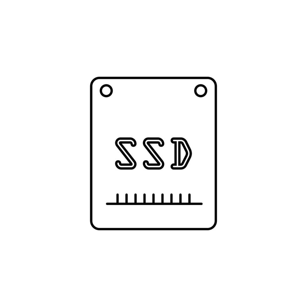 SSD disk line vector icon illustration