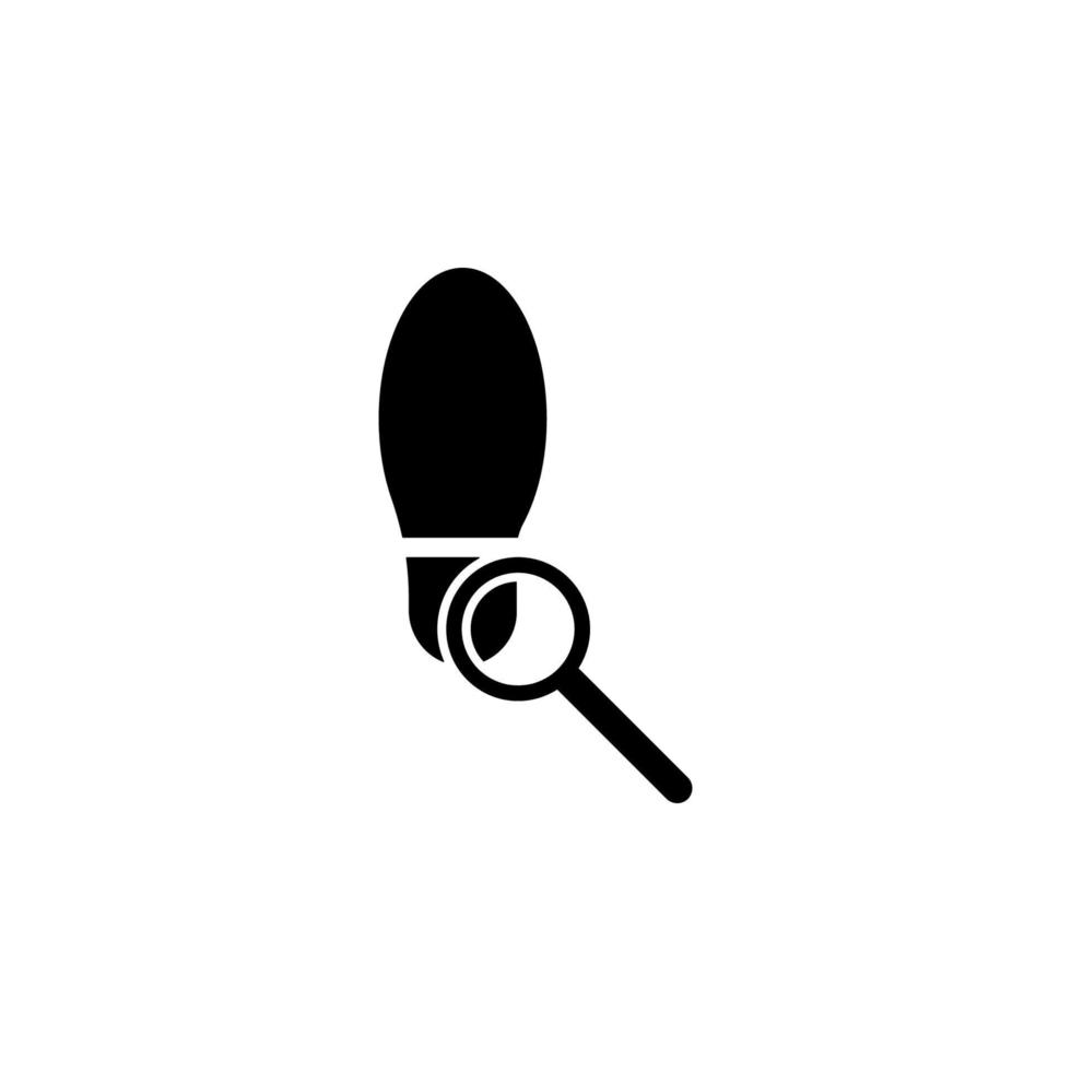 loupe and footprint shoe vector icon illustration